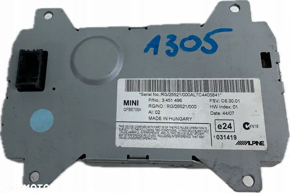 A305 MINI R56 EKRAN WYŚWIETLACZ LICZNIK ZEGARY EUROPA 3451496 - 15