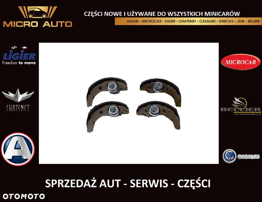 Zestaw szczęk hamulcowych Aixam Microcar Ligier JDM Grecav Bellier