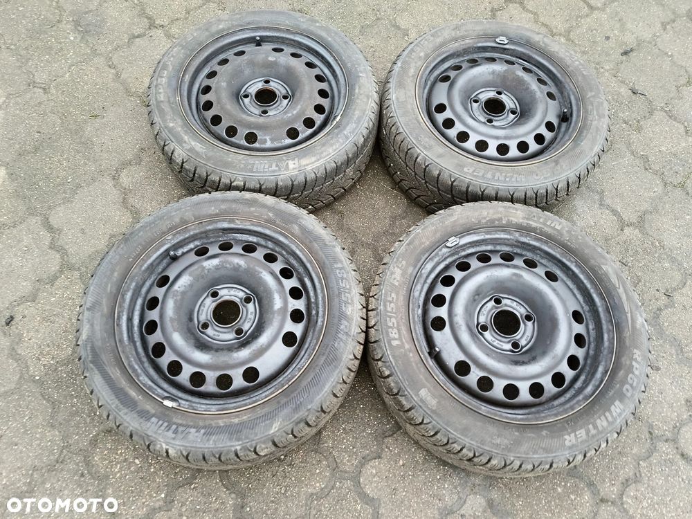 Tigra B felga opona opony felgi komplet 4x100 et49 185-55-15 zima 22rok 7,5mm opony jak nowe Corsa C Astra Opel