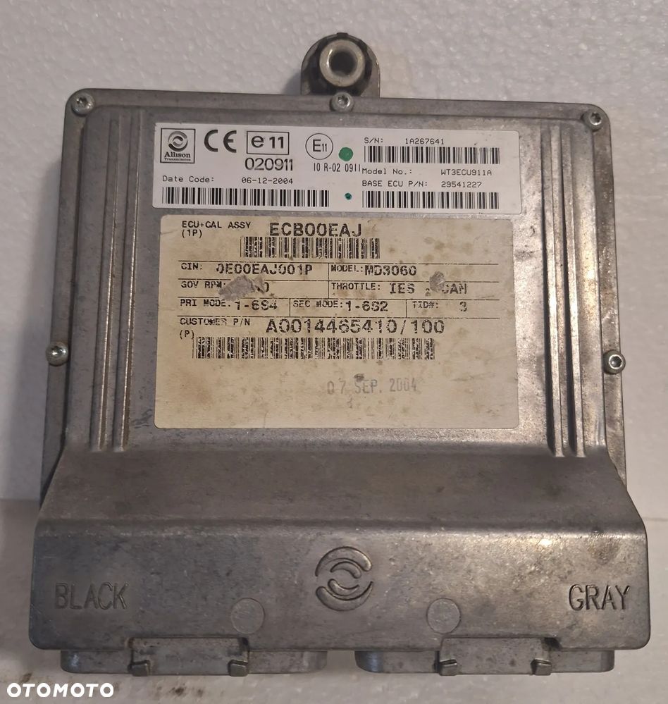 sterownik skrzyni biegów ALLISON MD3060 WT3ECU911A0 SCANIA