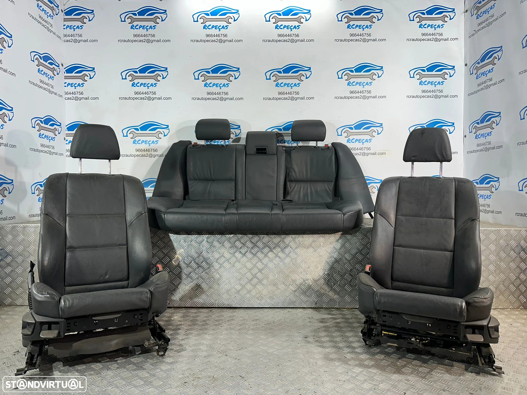 .Conjunto Bancos Pack M Pele Eletricos Frente Frontais Tras Traseiros Originais BMW Serie 5 E61 Touring 2003 - 2010 - 2