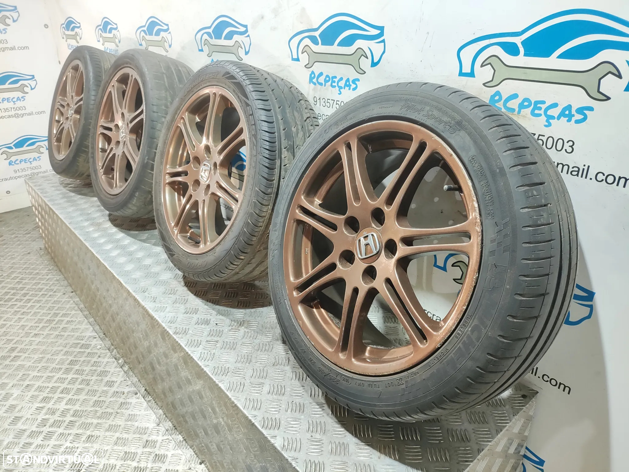 Conjunto Jantes 17 Originais Honda Civic 7 VII EP3 Type R 7J ET45 5x114,3 - 10