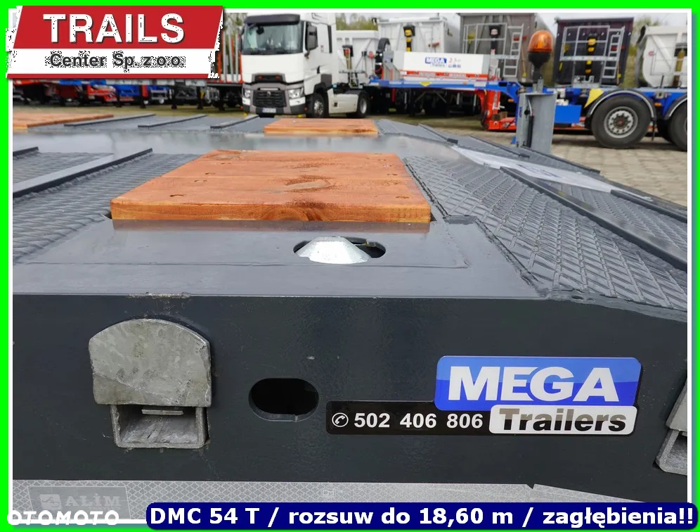Mega Niskopodłoga dł. 9.50 m, 4 x załębienia na koła, ład. 43 T !!! - 23