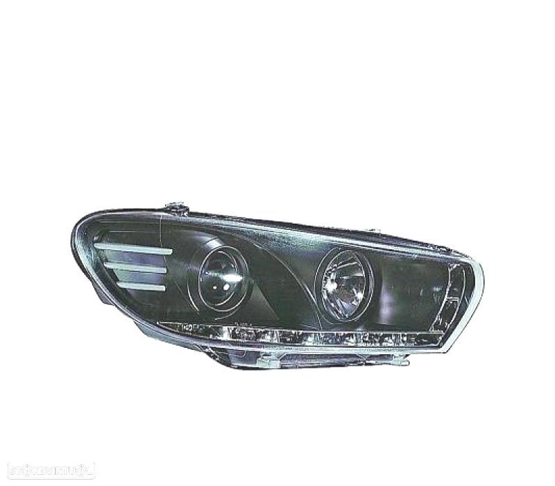 FARÓIS FRONTAIS VOLKSWAGEN VW SCIROCCO 15- PRETO - 1