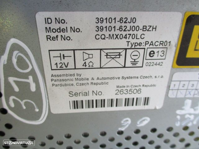 Radios CQMX0470LC SUZUKI SWIFT 2006 3910162J00BZH - 3