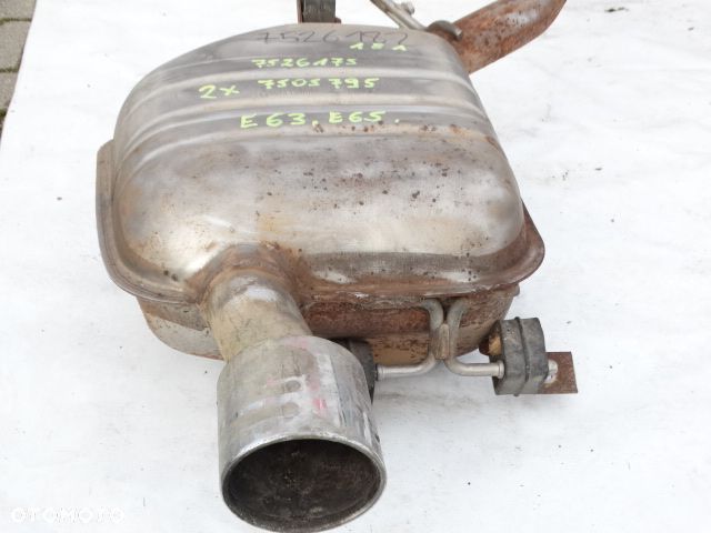 BMW 6 E63 645i 545i N62 V8 Tłumik Wydech Komplet Środkowy Końcowy Oryginał 7526182 7526175, 2 x 7505795 Tłumnik Układ Wydechowy - 5