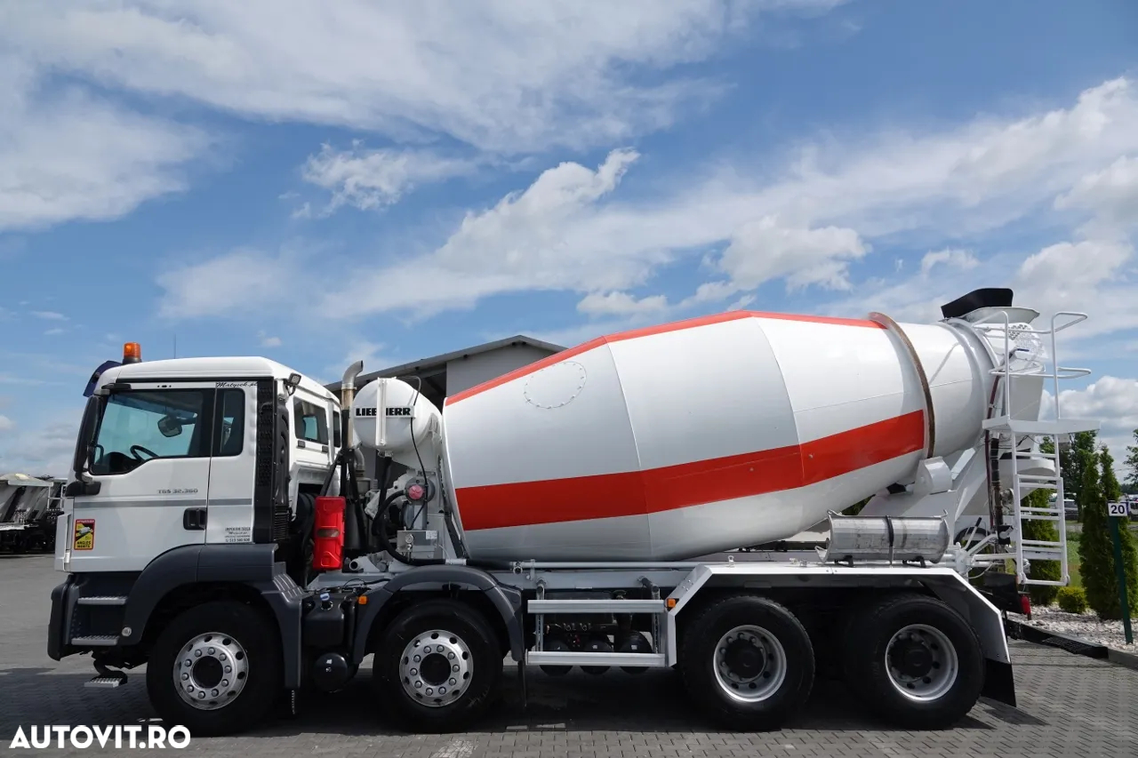 MAN TGS 32.360 / 8X4 / BETONATOR / LIEBHERR CONVERTER / 9 mc / JANTE ALIE / EURO 6 - 8