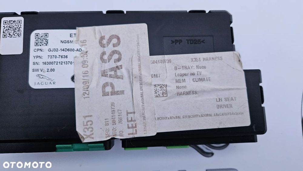 Jaguar XJ 351 LIFT 2015- Sterownik fotela lewego Moduł fotela przód lewy GJ32-14D600-AD - 4