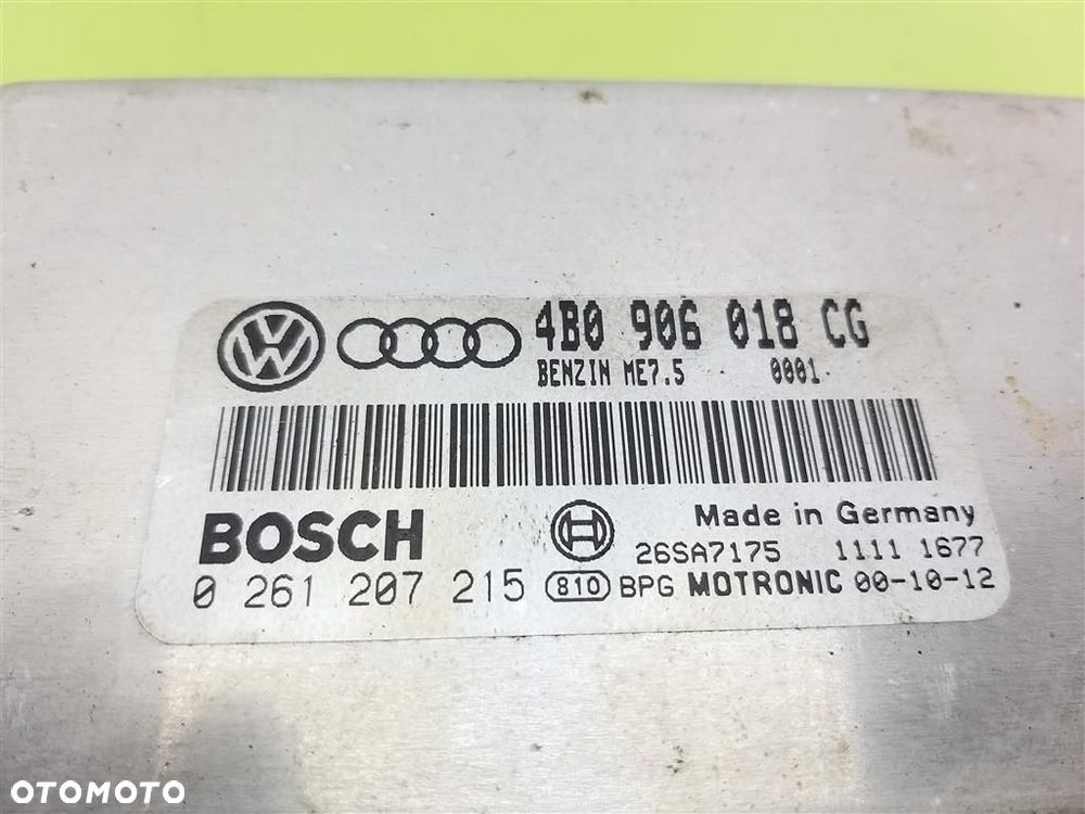 Komputer sterownik silnika Audi A6  C5 1997-2004 1.8 TURBO 149KM 0261207215 - 2