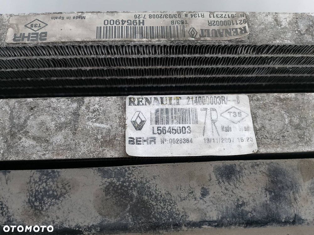 ZESTAW CHŁODNIC WODA KLIMA WENTYLATOR RENAULT LAGUNA III 0130307020 2.0 DCI - 9