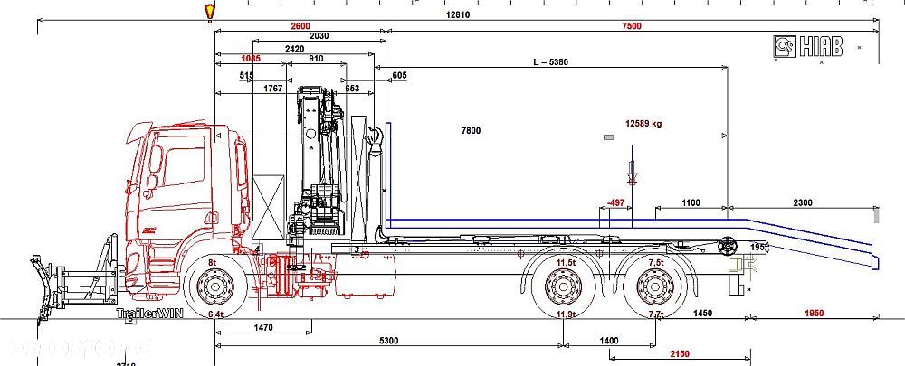 DAF żuraw HIAB hakowiec MULTILIFT - 19