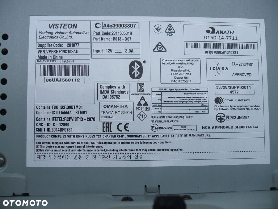 SMART FORFOUR FORTWO 453 TWINGO III RADIO EUROPA - 4