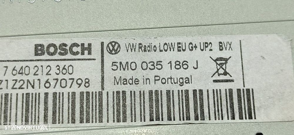 SISTEMA AUDIO / RADIO CD VOLKSWAGEN POLO (6R1) ADVANCE - 7