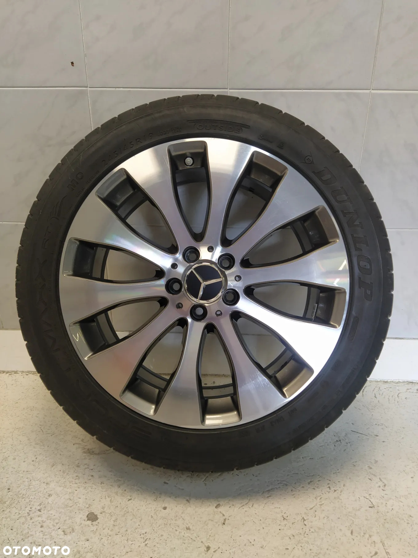 MERCEDES 8X19 4x FELGI ALUMINIOWE R19 5X112 ET38 OPONY 245/45 KOŁA 4X CZUJNIKI TPMS - 6