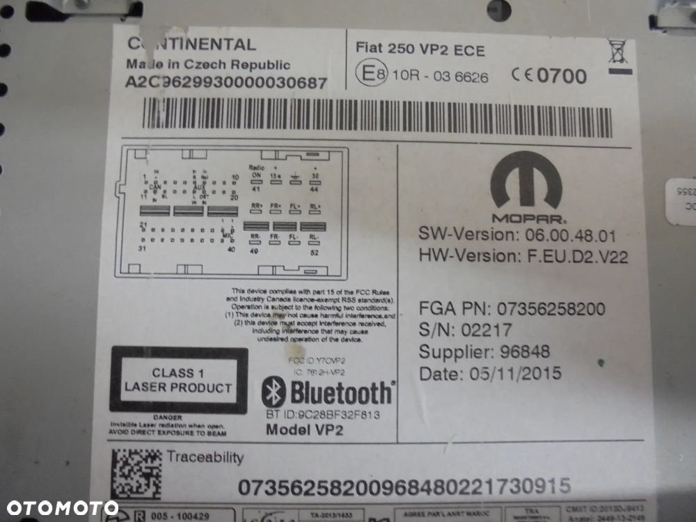 7356258200 RADIO FIAT DUCATO 2012- DOTYKOWE - 2