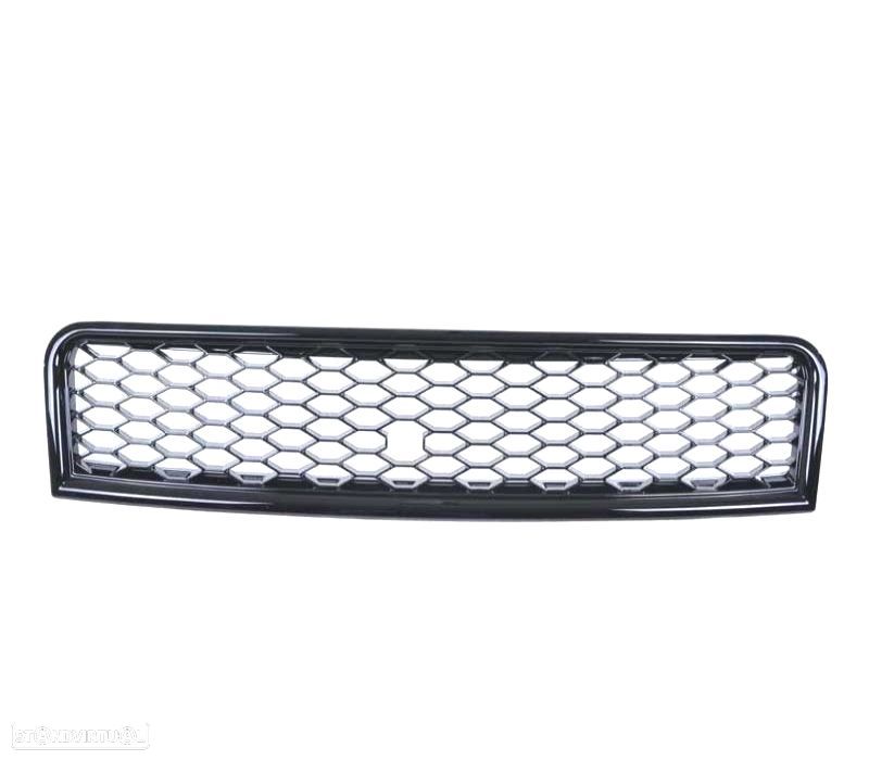 GRELHA FRONTAL AUDI A4 B6 00-04 PRETA BRILHANTE LOOK RS - 2