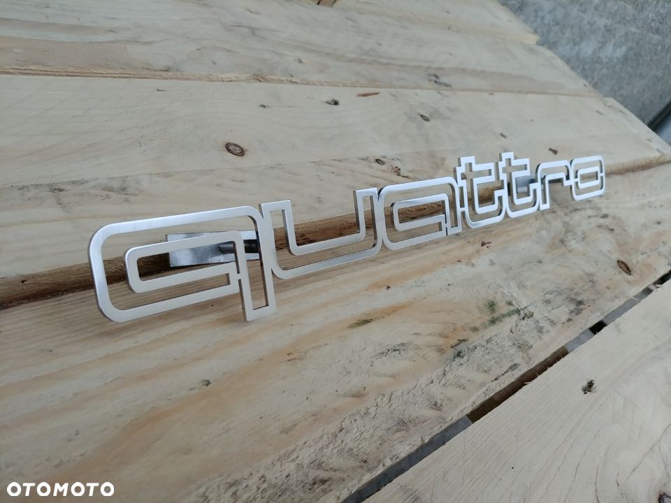 Logo Emblemat QUATTRO Napis 100% Stal Nierdzewna AUDI Gril Atrapa - 5