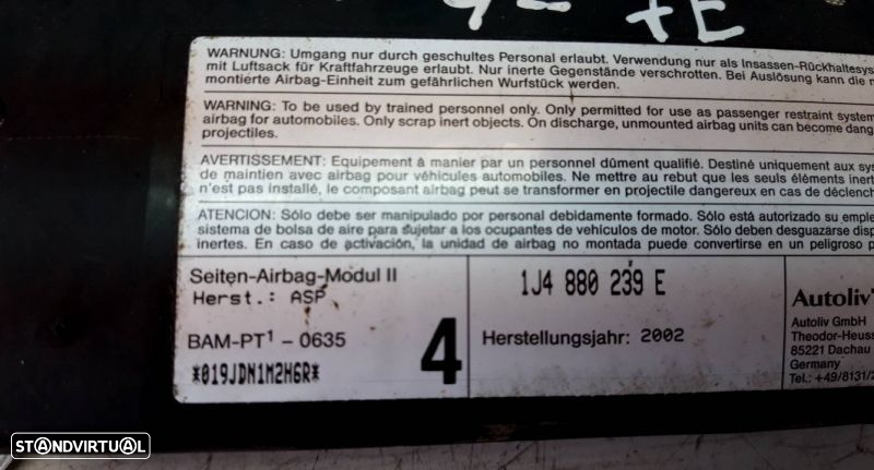 Airbag Banco Fte Esq Volkswagen Golf Iv (1J1) - 3