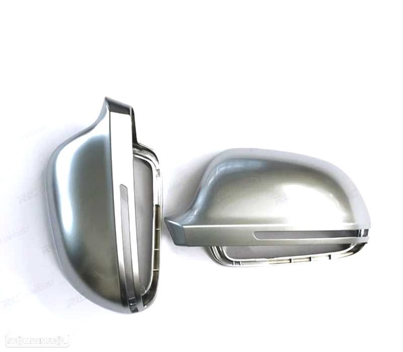 CAPAS DE ESPELHOS RETROVISORES AUDI A3 8P 08-10 ALUMINIO CROMO - 2