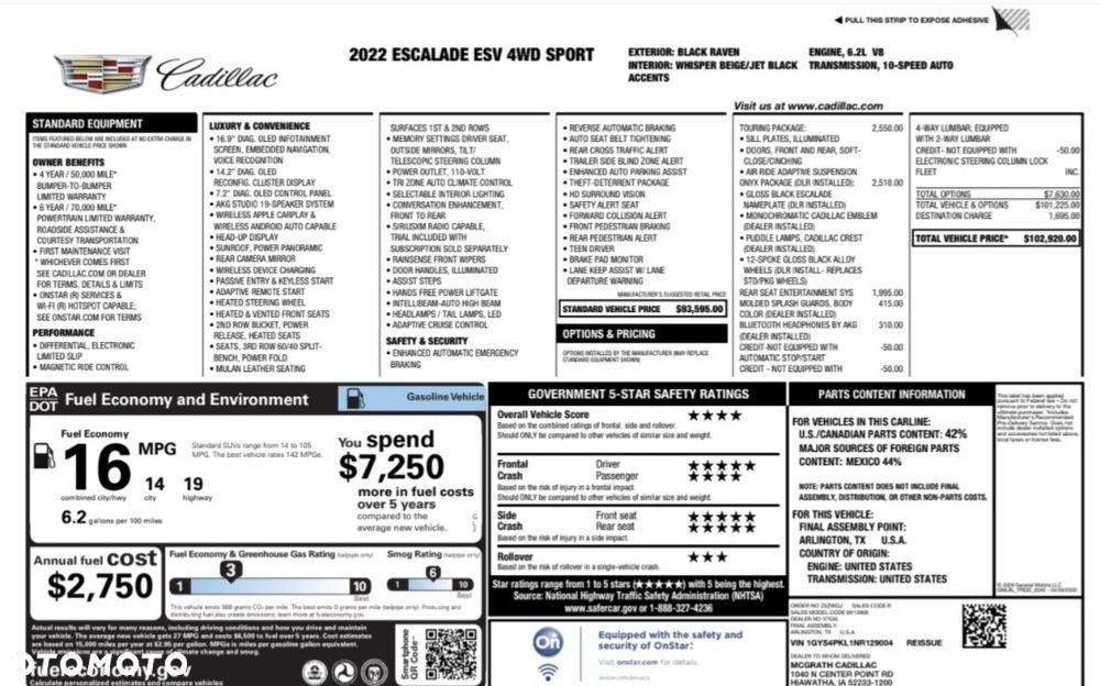 Cadillac Escalade ESV 6.2 V8 AWD AT Platinum - 22