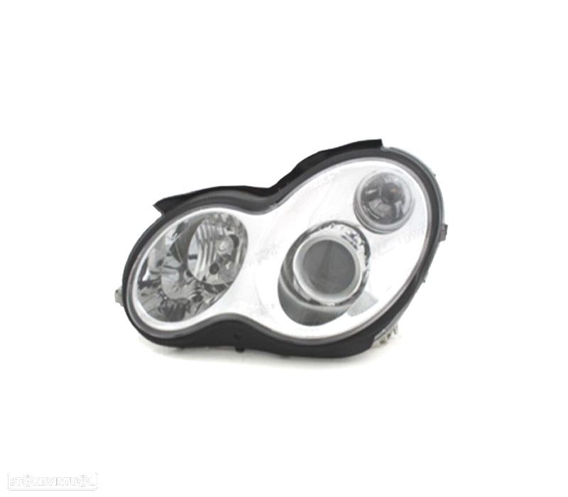 FAROL ESQUERDO XENON PARA MERCEDES CLASSE C W203 00-07 CROMADO D2S+H7 - 1