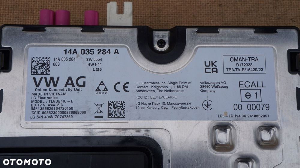 VW AUDI SEAT SKODA MODUŁ ONLINE 14A035284A europa - 2