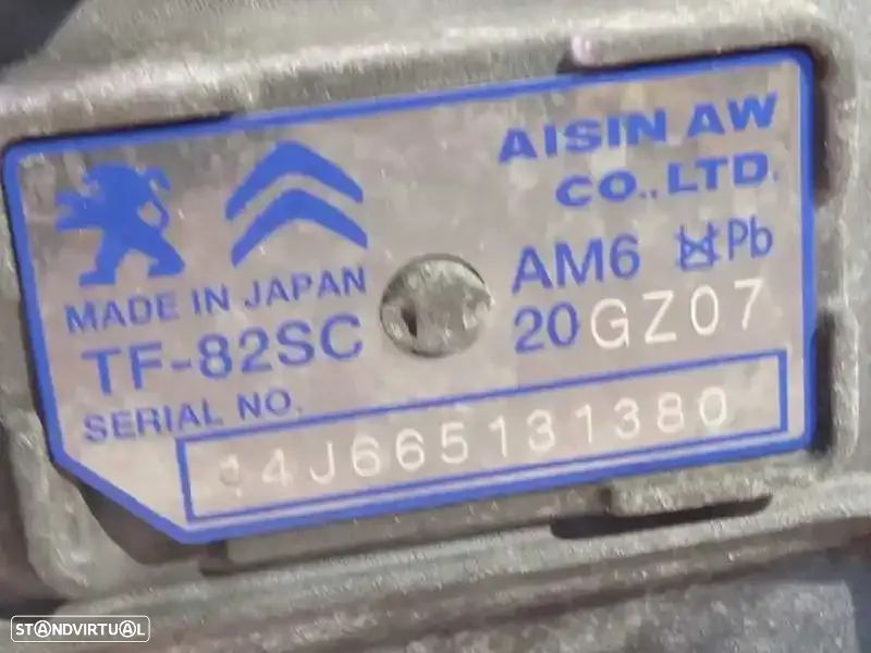 CAIXA DE VELOCIDADES PEUGEOT 508 REFª 20GZ07 - 5