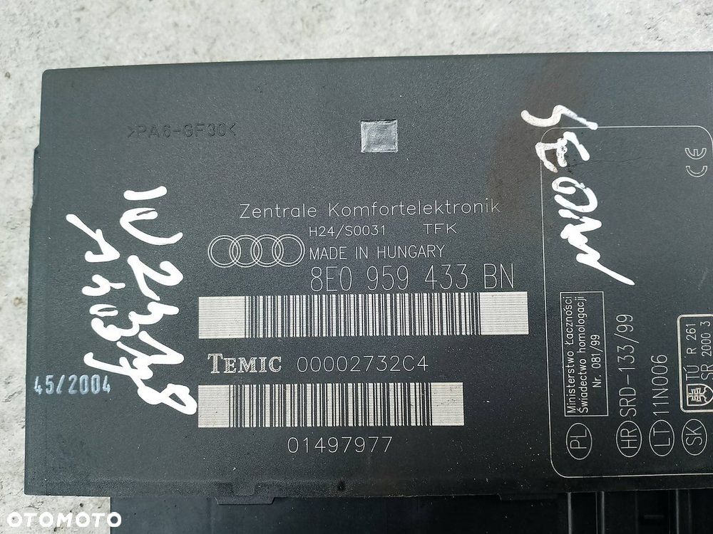 MODUŁ KOMFORTU AUDI A4 B7 8E0959433BN 1.8 20V - 2