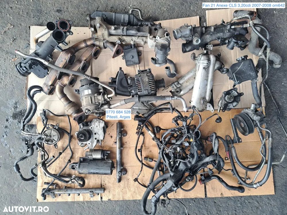 Anexe motor mercedes OM642 3.0cdi 3.2cdi 3.5cdi W219 diesel compresor clima rampa injectoare pompa inalta presiune electromotor alternator pompa servo clapeta acceleratie rampa injectoare galerie admisie evacuare instalatie electrica - 1