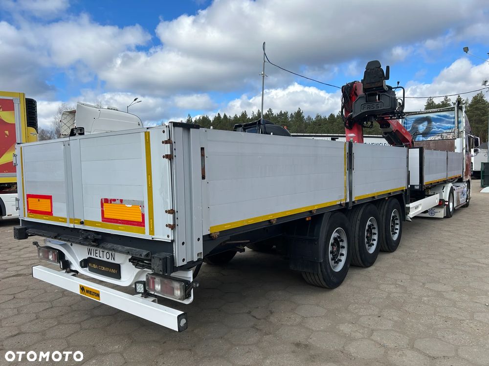 Wielton BURTOWA + HDS DŹWIG FASSI F215AS / BURTA 80 CM WYSOKIE / OŚ PODNOSZONA / OSIE SAF / PODPORY HYDRAULICZNE / IDEALNA DO BUDOWLANKI !! - 3