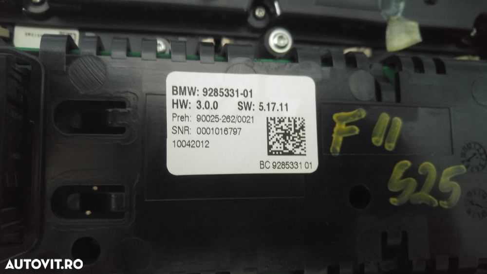 panou comanda clima ac bmw serie 5 f10 f11 9285331-01 - 3