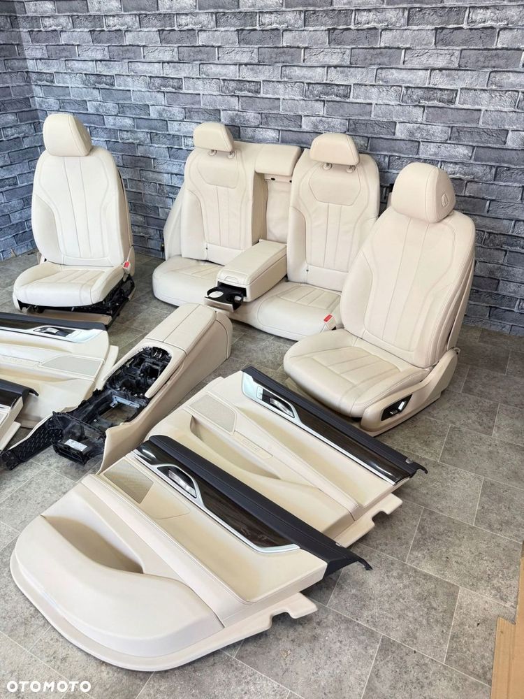 BMW 7 G11 WNĘTRZE FOTELE KANAPA BOCZKI TUNEL SKÓRA DAKOTA BEŻ MEMORY - 3