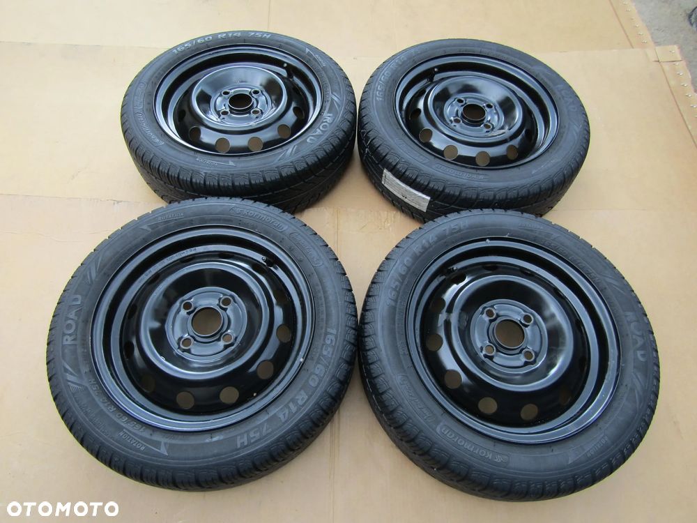 4x Felgi Stalowe Koła 14 Hyundai i10 i20 Kia Picanto I 5 j 4x100 ET46 Opony 165/60 14 Letnie - 1