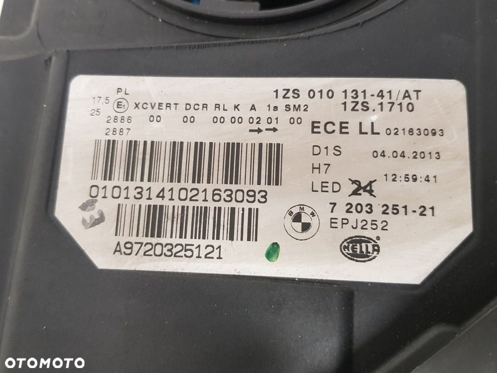 BMW 5 F10 F11 LAMPA LEWA PRZEDNIA BI-XENON SKRĘTNY EUROPA 7203251 - 5