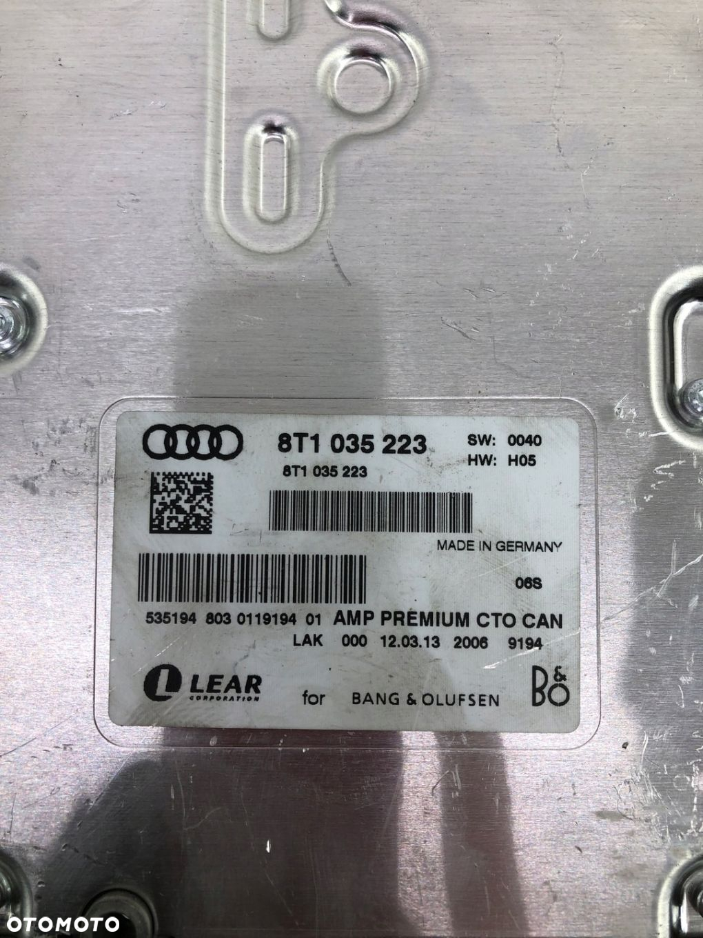 AUDI A4 B8 Q5 8R WZMACNIACZ RADIA BANG OLUFSEN 8T1035223 - 3