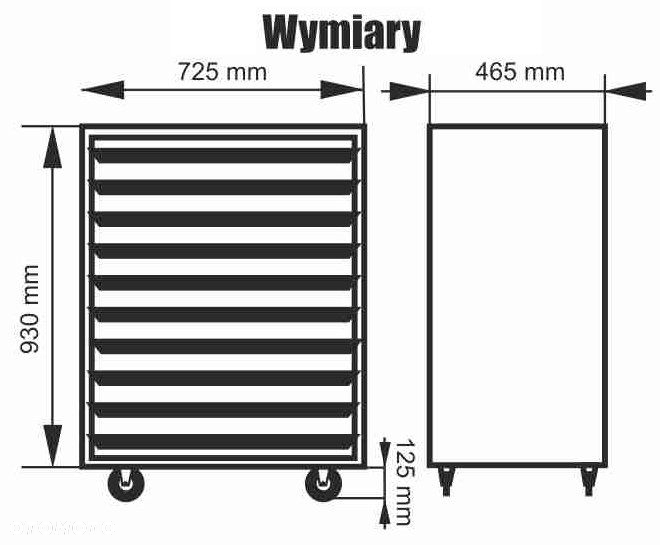 WÓZEK NARZĘDZIOWY SZAFKA 10 SZUFLAD C1275 CORONA - 2
