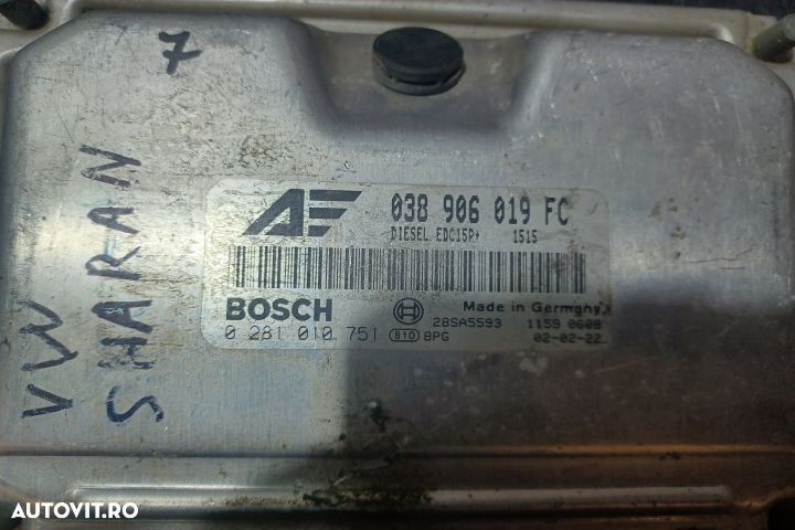 Calculator motor ECU 038906019FC 0281010751 - 1.9 AUY 038906019FC 028 - 3