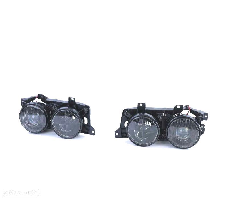 FARÓIS BMW E34 88-95 E32 86-94 FUNDO NEGRO - 4