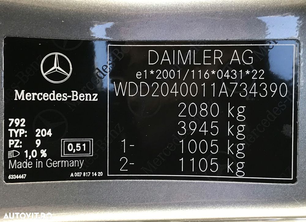 Mercedes-Benz C 200 CDI DPF (BlueEFFICIENCY) - 9