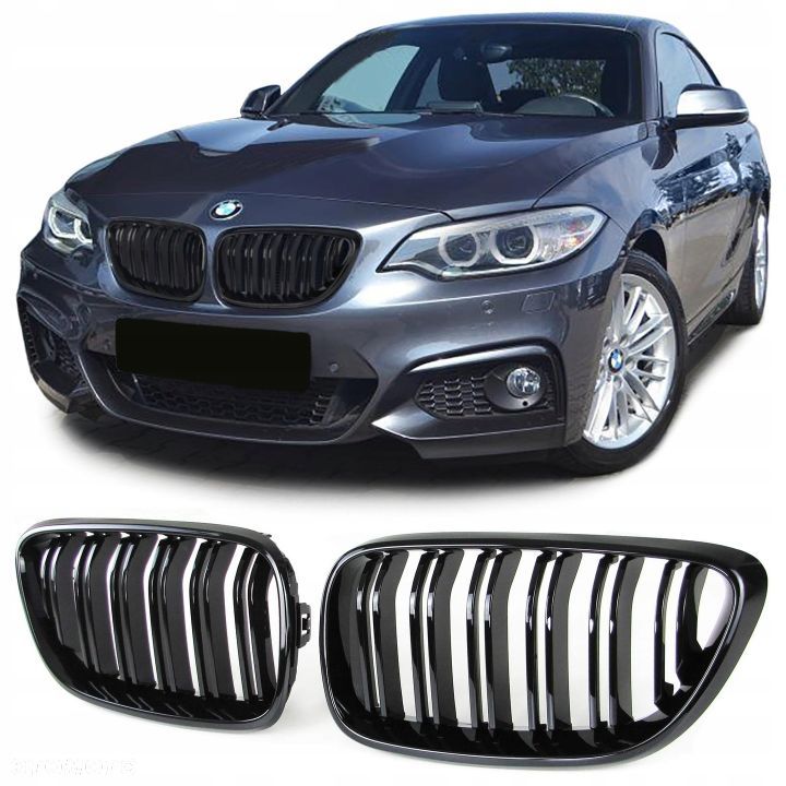 GRILL NERKI ATRAPA BMW F22 F23 CZARNY POŁYSK