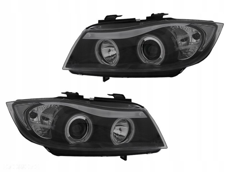 Reflektor Lampy kpl Ringi Angel Eyes Led Tuning Black Bmw 3 e90 e91 04-08 - 1