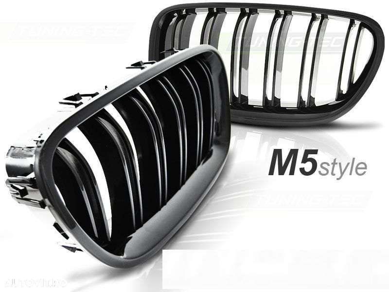 GRILE pentru BMW Seria 5 F10 NEW M5 M Look negru mat si lucios  CALITATE PREMIUM ⭐️⭐️⭐️⭐️⭐️ - 8