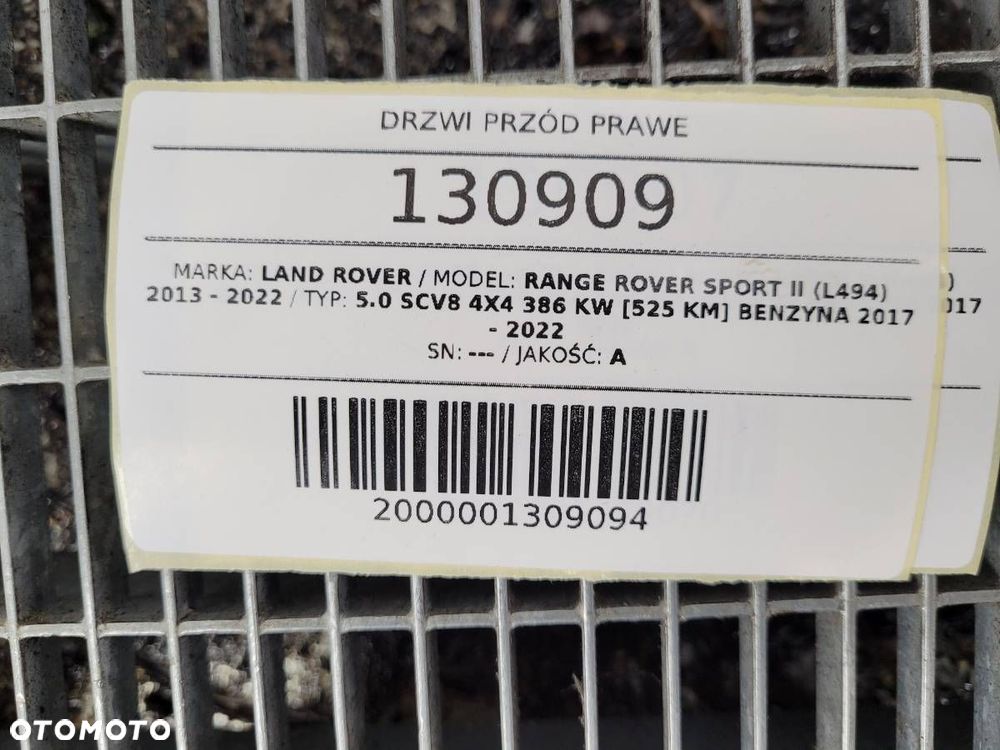 DRZWI PRZÓD PRZEDNIE PRAWE GOŁE RANGE ROVER SPORT II L494 LKT - 19
