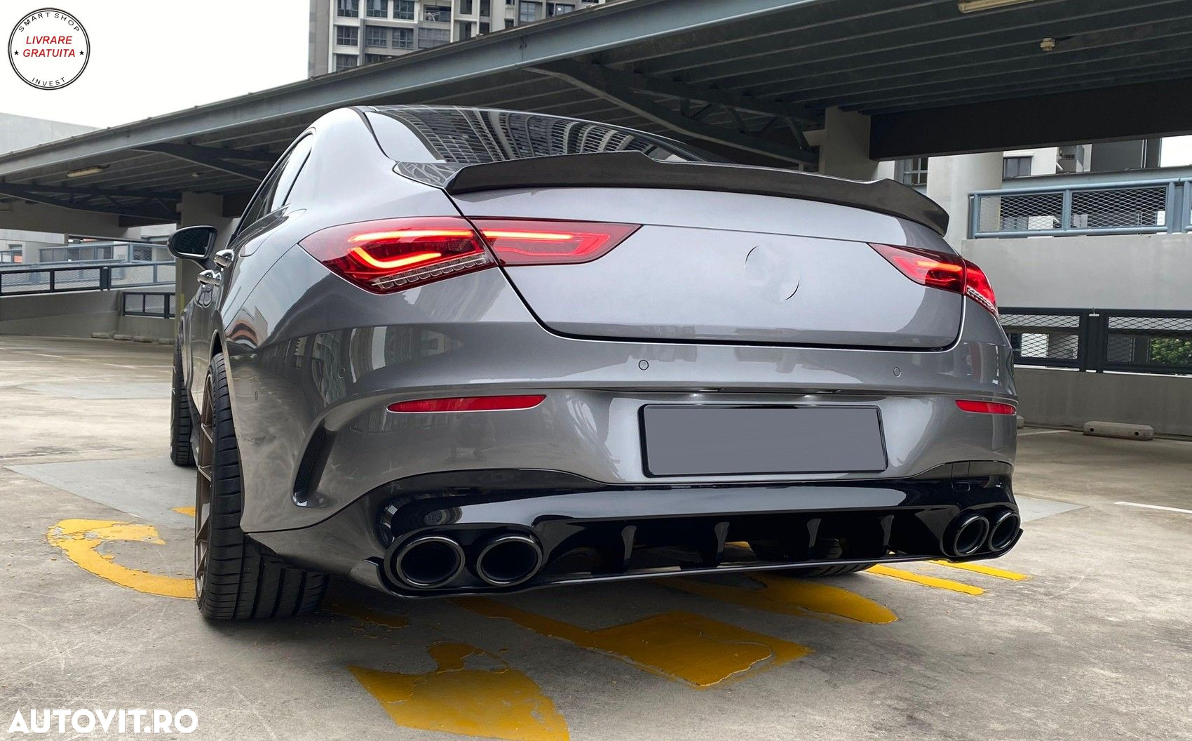 Difuzor Bara Spate cu Ornamente Evacuare Mercedes CLA X118 Shooting Brake C118 Cou- livrare gratuita - 14