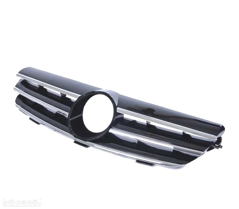 GRELHA FRONTAL MERCEDES CLK W209 02- LOOK SPORT PRETO CROMADO - 3