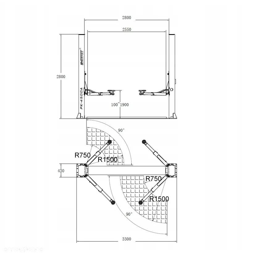 Podnośnik dwukolumnowy 4,5T PK-4500A AUTOMAT - 8