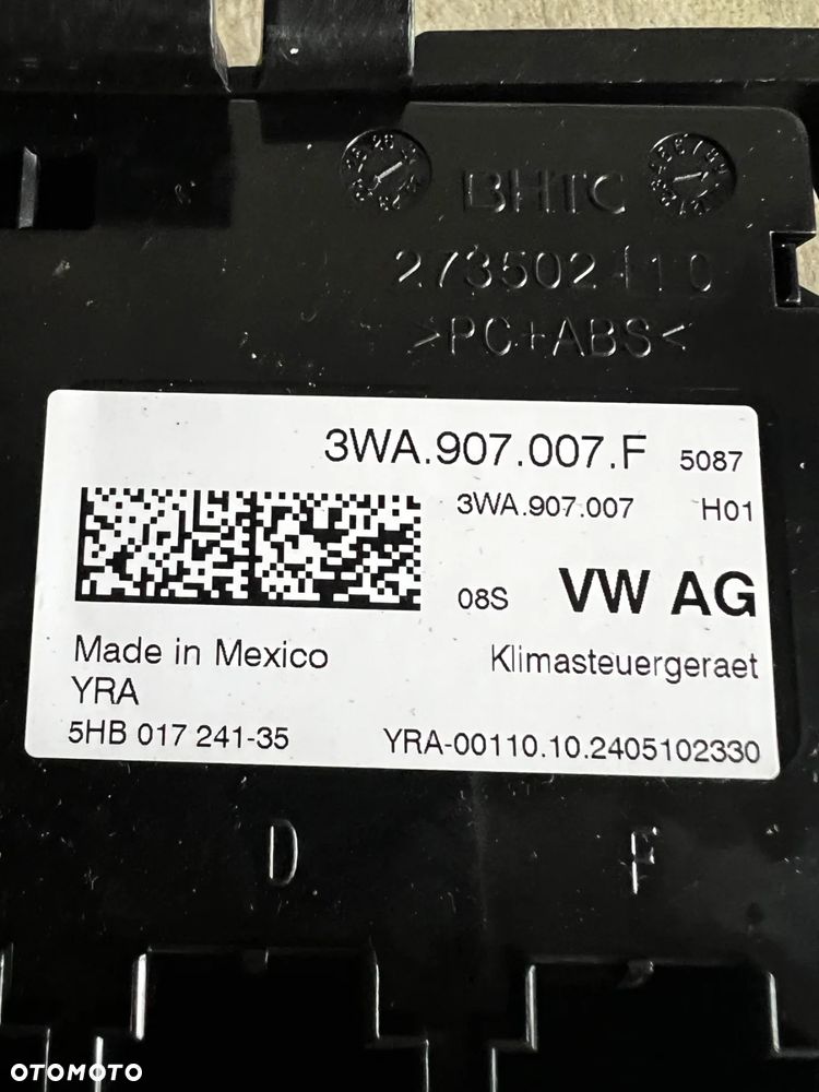 VW AUDI SEAT SKODA 3WA907007F MODUŁ, STEROWNIK KLIMATYZACJI - 3