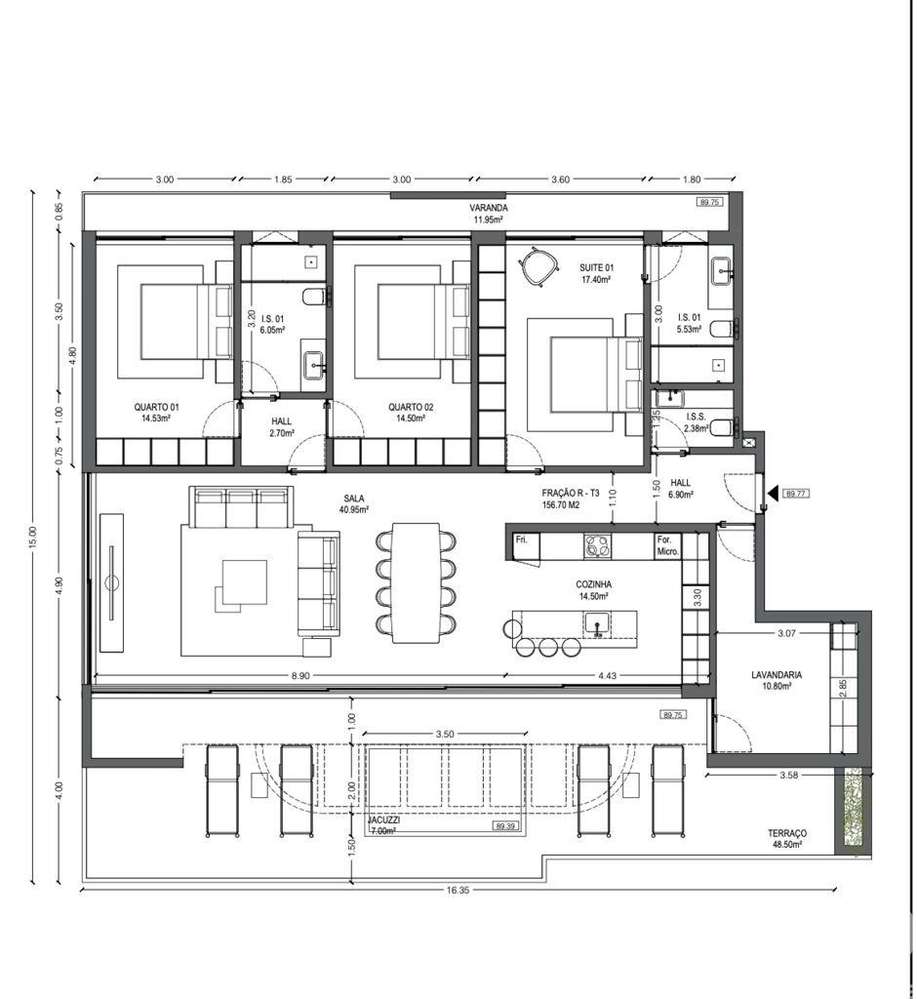 Apartamento T3 em Funchal (Santa Luzia) de 156,00 m2 - Grande imagem: 5/6