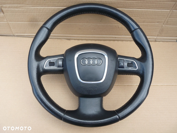 AUDI A4 B8 A5 8T KEROWNICA TRÓJRAMIENNA PODUSZKA SKÓRA CZARNA 8T0419091A  8K0880201G