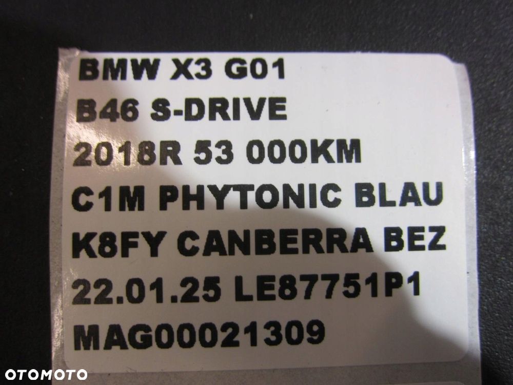 BMW X3 G01 G02 F97 F98 PODSZYBIE GÓRNE OSŁONA WLOTU 7399015 51717399015 - 10